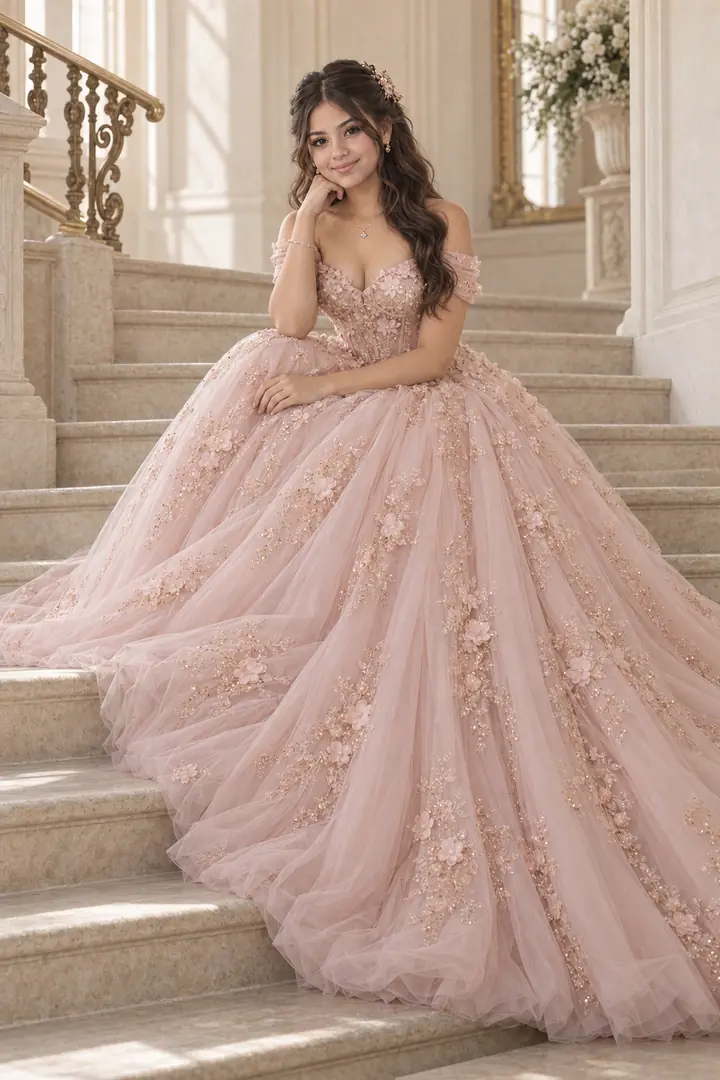Marisol en la escalera elegante
